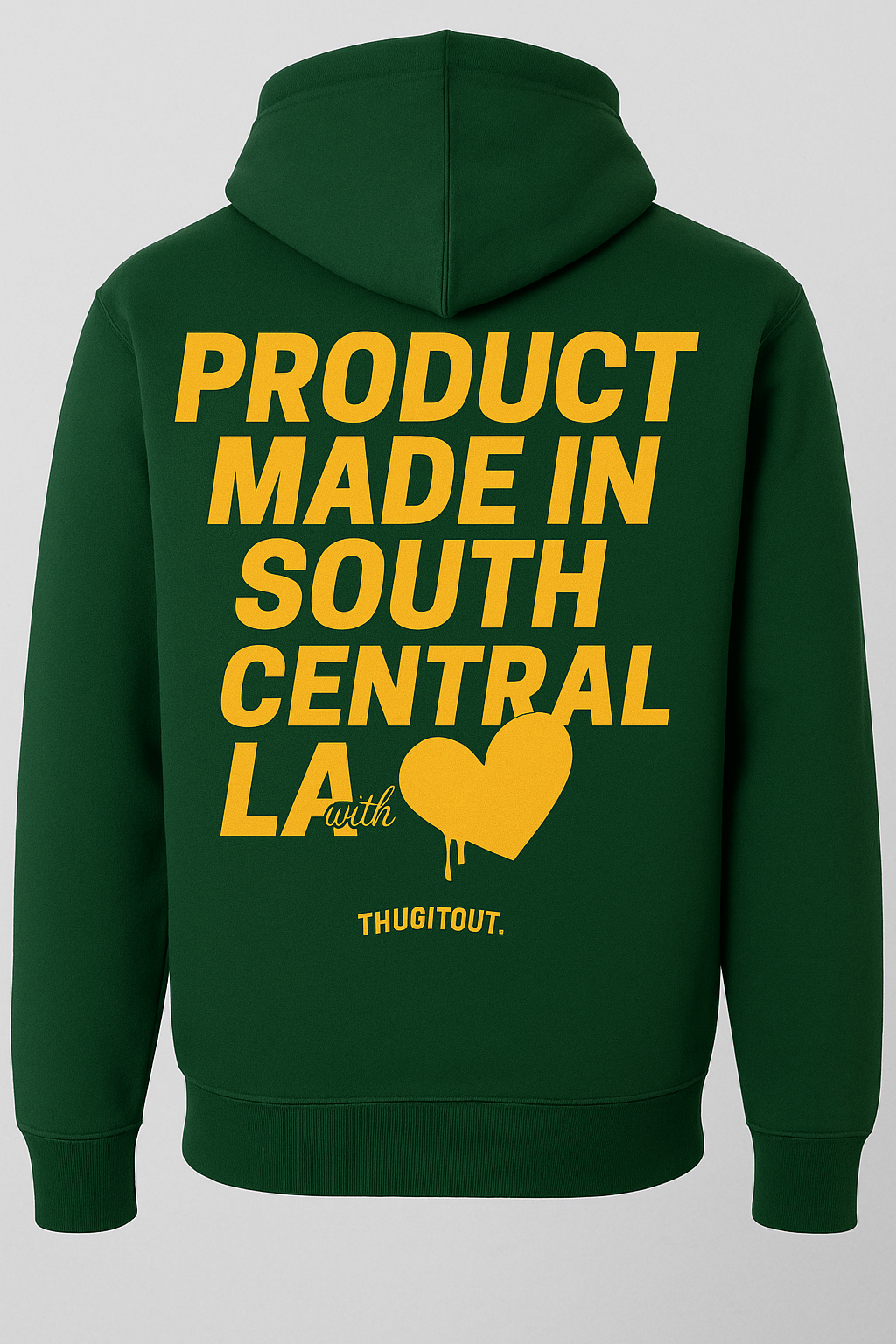 Green puff print hoodie