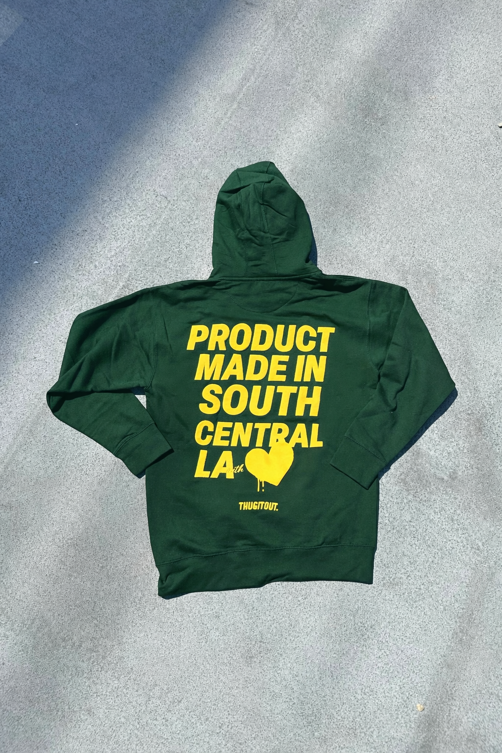 Green puff print hoodie