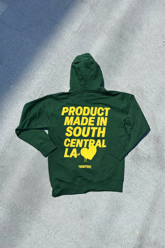 Green puff print hoodie